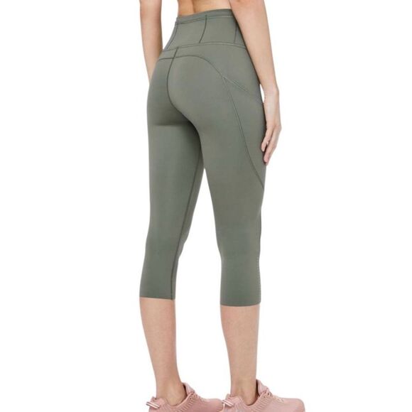 Lululemon Fast & Free Crop II *Nulux 19" Grey Sage - Picture 2 of 12